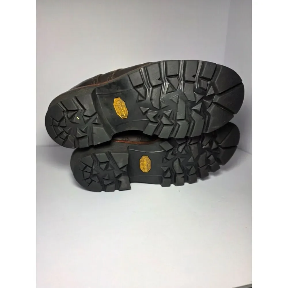 Vintage Chippewa USA Super Logger Boots Mens 10 Insulated Steel Toe Vibram Brown
